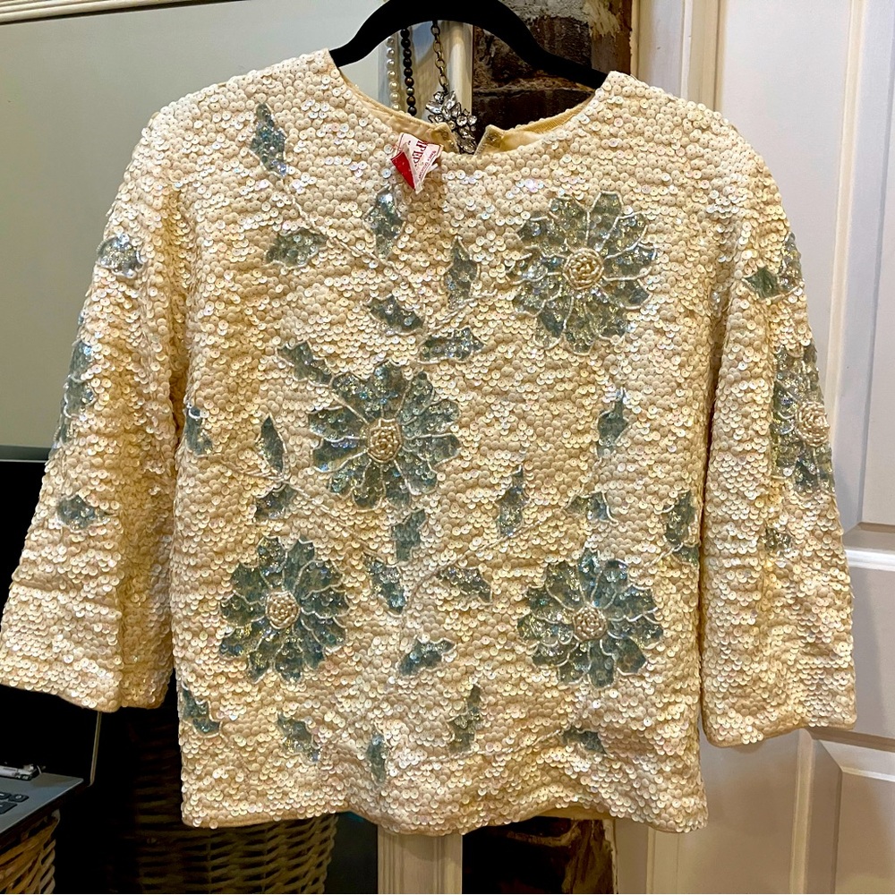 1950’s authentic wool sequin top - vintage